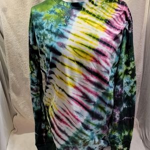 New Long Sleeve Tie-Dye Pullover Shirt 48 Large Colorful